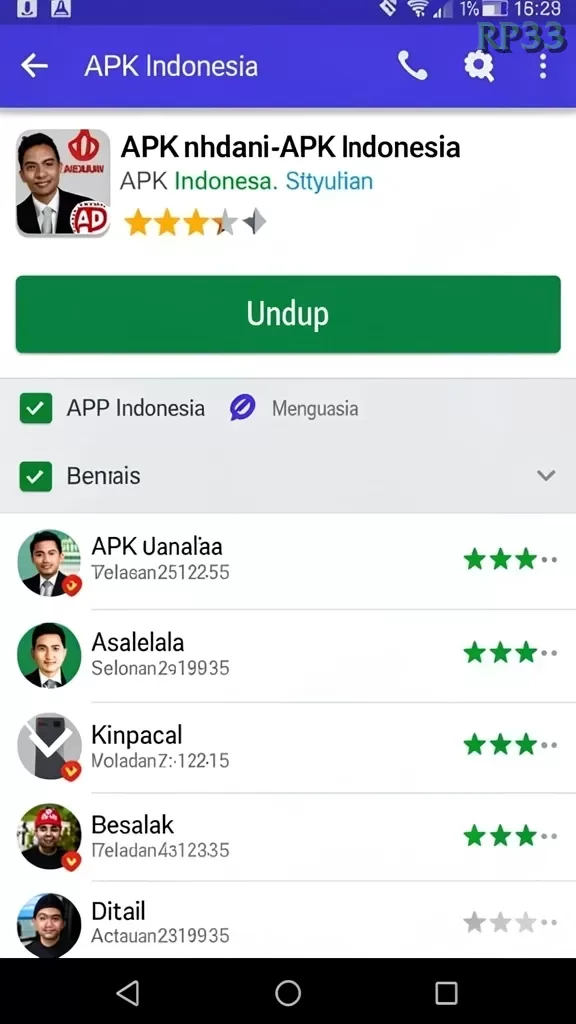 Galeri pratinjau visual rp33 build APK resmi terbaru